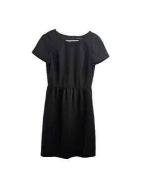 Brooks Brothers 346 Black Jacquard Dress With Pockets Sz 6 Textured Sheath LBD